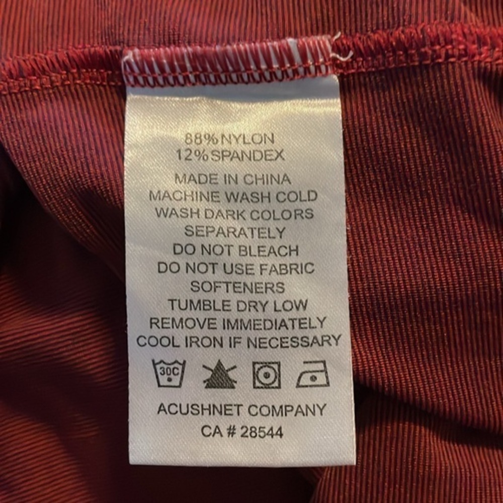 FootJoy FJ Long Sleeve Quarter Zip‎ Pullover Burgundy Red Navy Size Large - Picture 8 of 8